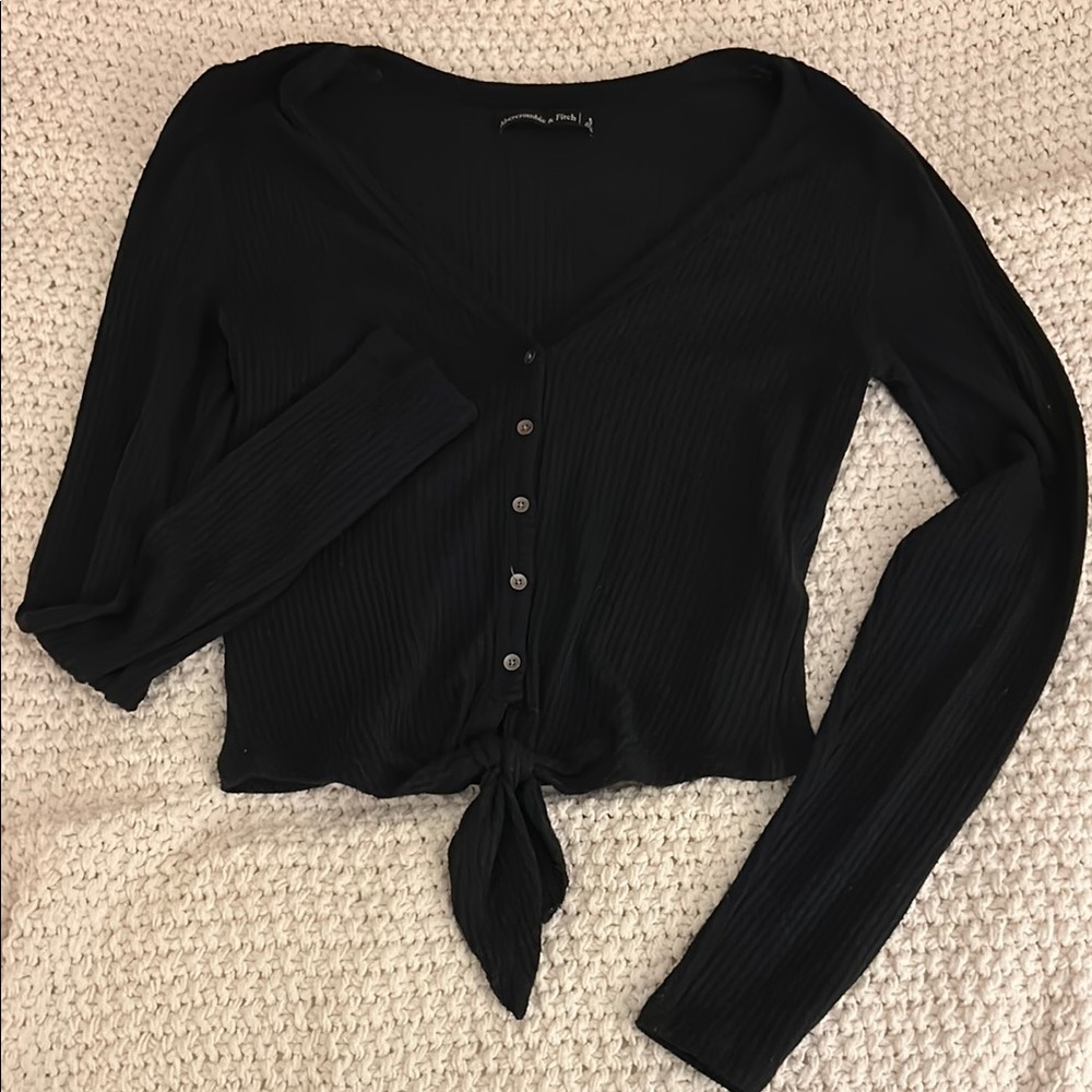Abercrombie & Fitch Black Button-Down Shirt